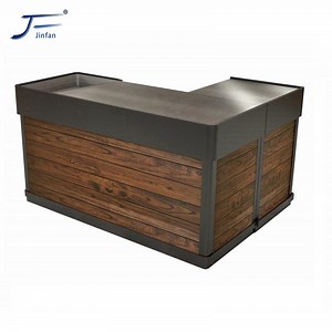 [Hot Item] Cold Rolled Steel Wood Grain Decorating Small Grocery Store Cashier Counter