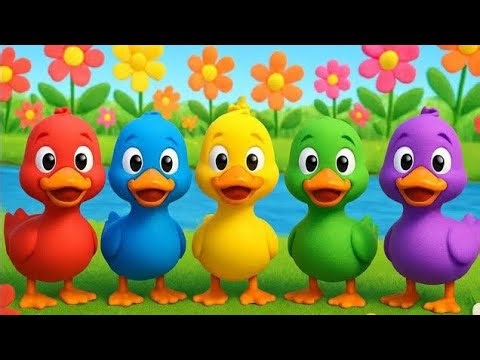 "Colorful Ducks | Learn Colors with 5 Little Ducks | Fun Kids Rhyme in 3D!"