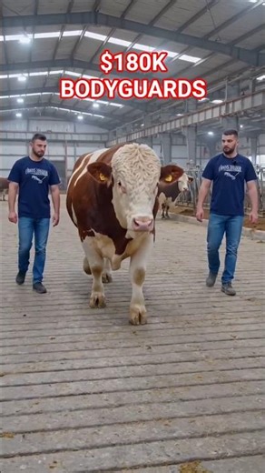 $180,000 GIANT Simmental Bull Escorted by Guards 💀 #shorts