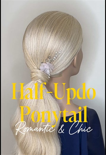 Easy Hairstyles HALF-UPDO Chic & ROMANTIC with only 1 ponytail „in few minutes 🤗 Updo Romantic 🥰 . “Feel like a queen with this elegant and royal braided hairstyle. Updo quick & easy Bridal Updo Romantic & Elegant Easy & Simple Romantic Simple & Easy Hair Tutorial Romantic 🥰 ✨WATCH ✨LEARN ✨SAFE #fashionstyle #hairstyling #longhairstyles #wedding #braid