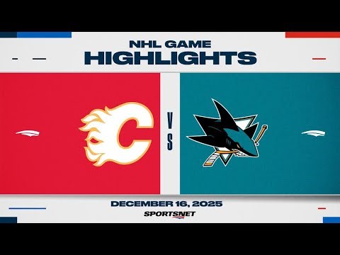 NHL Highlights | Flames vs. Sharks - December 16, 2025