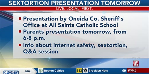 Oneida County Sheriff's office holding sextortion presentation Thursday