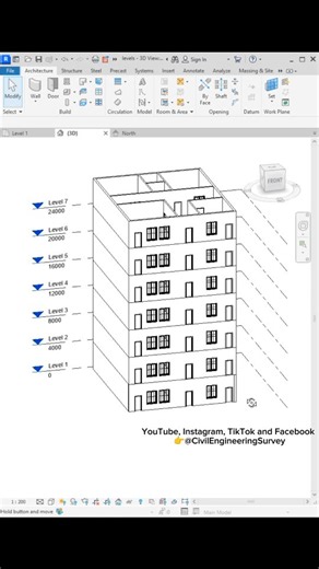 🧠📉💥👉Revit for Architecture - Multi Story Building 3D modeling YouTube, Instagram, TikTok, and Facebook 👉@CibilEngineeringSurvey #trending #foryou #revitarchitecture #multistory #revit | Civil Engineering Survey