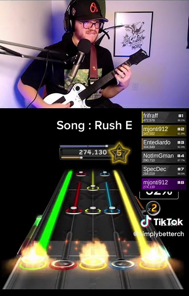 RUSH E CHALLENGE! WHAT A GOOD RUN!! Should I go for more? #rushe #clonehero #guitarhero #guitar