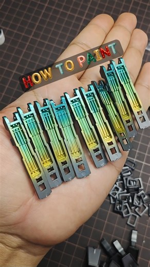 How to paint PG Nu Gundam Ver. Metal Structure (Fin Funnel) งานเพ้นท์สี psycho frame #repaint #howto #wip #modelkit #gundam #iwata #modocolor | Mo Build