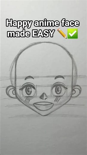 How to draw a happy anime face in 60 seconds ✏️ #shorts