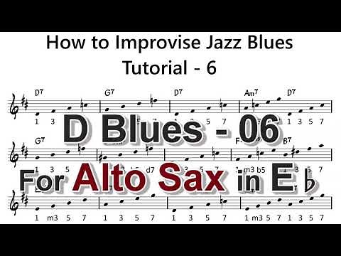 How to Improvise - F Blues - Tutorial for Alto Sax -6 (Chord Tones -1) - Revised