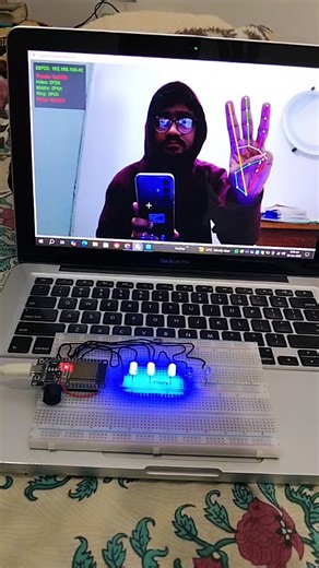Shayan Shamim on Instagram: "ESP32 & Python OpenCV–based Hand Gesture Controlled LED System over the local IP address of ESP32. All Python code communicates with the ESP32 through its IP, enabling real-time gesture-based control — first time showcased on the internet #viral #techreels #techtrends #ai #opencv"