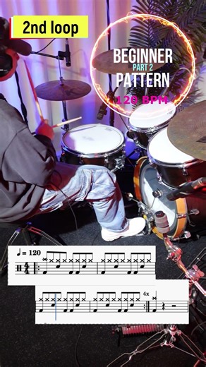 Practice basic drum pattern together!