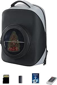 Missyou 3DHologramFan Led Backpack,16.1" 3DHologramFan Projector Advertising Commercial TVs & Displays with Cover, 700 Video Library and Remote for Business Store Signs,Bar,Casino,Christmas tree,Party