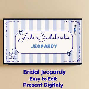 Bachelorette Party Jeopardy Games Template, Editable Blue Bridal Jeopardy Board, Bridal Shower Games, Wedding Jeopardy Sign Girls Night - Etsy