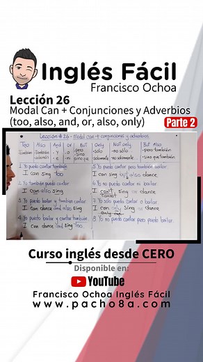 Modal Can y Conjunciones en Inglés - Lección 26