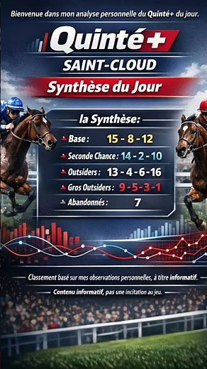 Quinté+ Prediction Saint-Cloud (R1) - May 5th - Today's Strategic Summary