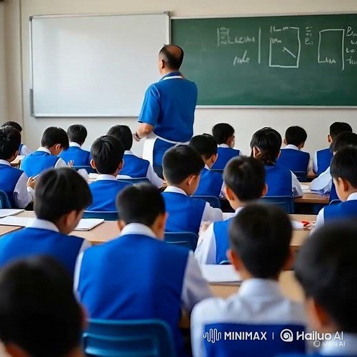 Teacher teaching mathematics to students