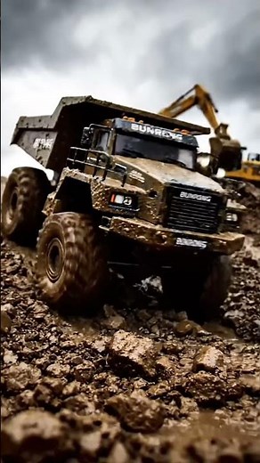 RC DUMP TRUCK MUDDING! 🚛💨 Extreme Off-Road Construction Action!