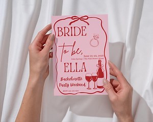 Bride to Be Bachelorette Invitation | Editable Party Weekend Digital Download - Etsy