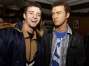 Celebrities with their wax figures