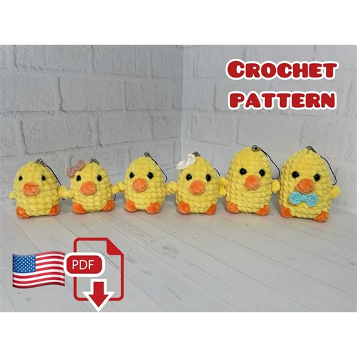 Crochet Keychain Chicken Pattern - Etsy
