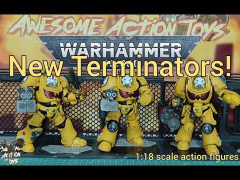 Warhammer 40k Imperial Fists Terminators 1:18 scale action figures by Joytoy. Very nice