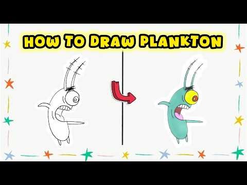 How to Draw Sheldon J. Plankton from SpongeBob SquarePants Easily