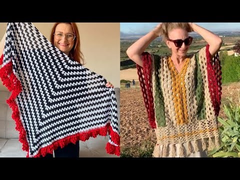 🧶 Boho Charm | Stylish Crochet Poncho Designs for Women