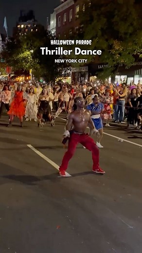 Little Kid Big City NEW YORK on Instagram: "Thriller Dance Performance in the Village Halloween Parade! Scenes from this evenings Halloween parade in NYC. This dance troop performs the Thriller dance every year, and it’s always a highlight of the parade. Hope everyone had a THRILLing Halloween!🎃🖤 #ny1boo @nychalloween #nychalloween #villagehalloweenparade #halloweenparade #nyc #nychalloweeen"