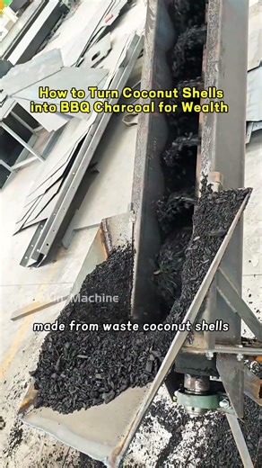 How to turn coconut shells into barbecue charcoal and get rich#charcoal #charcoalmachine #fyp