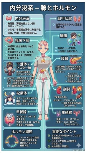ホルモンの司令塔「内分泌系」の仕組みを徹底解説！司令塔から各部位の働きまで｜甲状腺・膵臓・副腎……私たちの体と心を支配する化学物質の正体とは？
