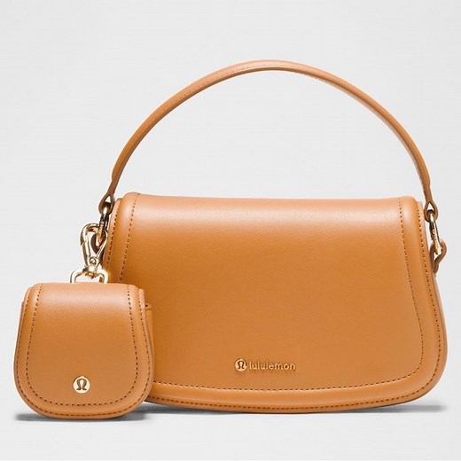 NWT Lululemon Cactus Leather Mini Bag Chestnut Brown & Gold