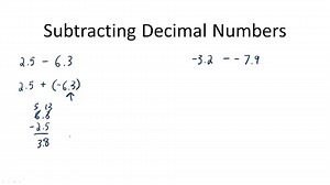 Subtracting Decimal Numbers - Overview ( Video ) | Algebra