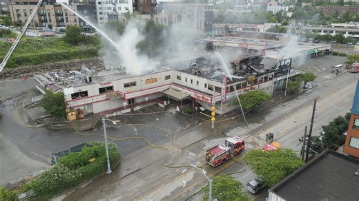 Crews battle vacant building fire in Seattle's Chinatown-International District