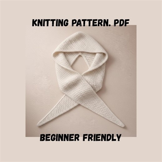 Sophie Hooded Scarf Knitting Pattern | Beginner Friendly (PDF Download) - Etsy