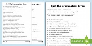 LKS2 Grammatical Consistency Sentence Correction Worksheet