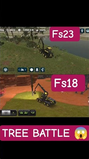 Fs18 vs 23 Tree cutting farming simulator #farmingsimulator #fs23 #fs18 #fs25