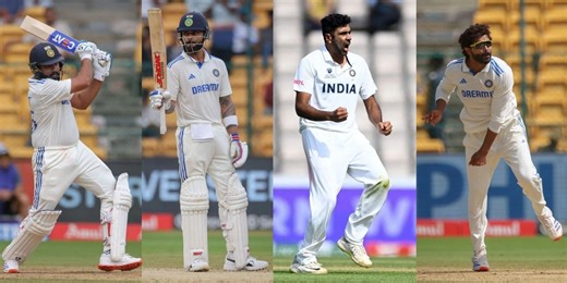 How the Big 4 of Rohit, Kohli, Ashwin and Jadeja have fared in Tests India have lost at home