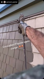 Repost @vermont_painter — These spray tips really are next level! • Spraying Ben Moore Aura Color: Hardi board ‘Timber Bark’ • #gracosprayers #spraytips #sprayday #commercialpainting #painternation #satisfying #paintlife #asmrvideo #pnt2srf | Painter Nation