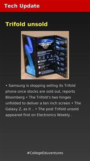 Trifold unsold | Tech Update | Latest Tech News 2026 #Tech #AI #Startup