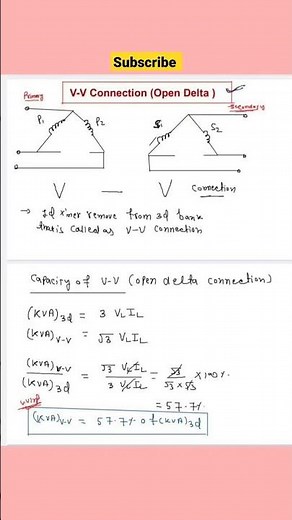 V-V Connection Open Delta... 💡⚡💯 #electrician #electrician_theory #shorts
