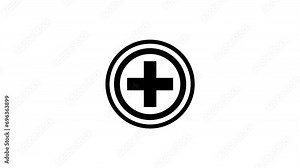 Hospital icon , plus icon and looping animation .
