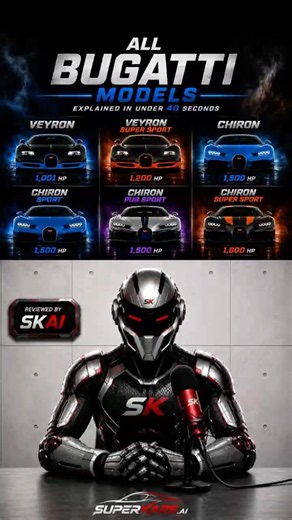 Every Bugatti Model Explained in Under 40 Seconds! 🚀🔥