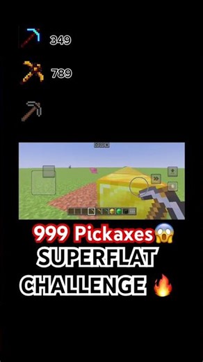 I Broke 999 Pickaxes in Superflat 😱🔥 #minecraft #mining #best