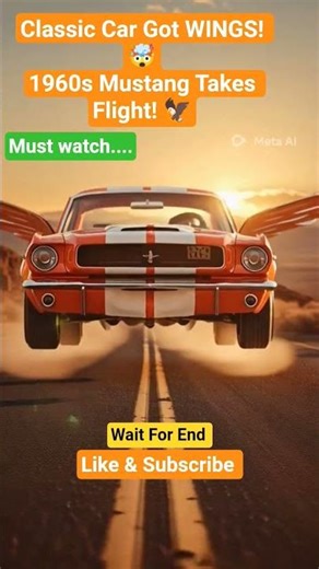 Classic Car Got WINGS! 🤯​1960s Mustang Takes Flight! 🦅#shorts#trending#viral#classiccar#CarWithWings