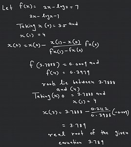 Fixed point iteration method 2x-log10x=7... | Filo
