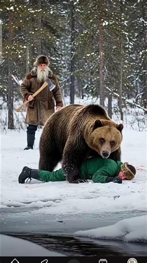 Russian Bear Attacks Man, Old Lumberjack Rushes to Rescue! 🐻🪓