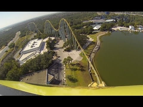 Steel Eel Roller Coaster POV SeaWorld San Antonio Texas