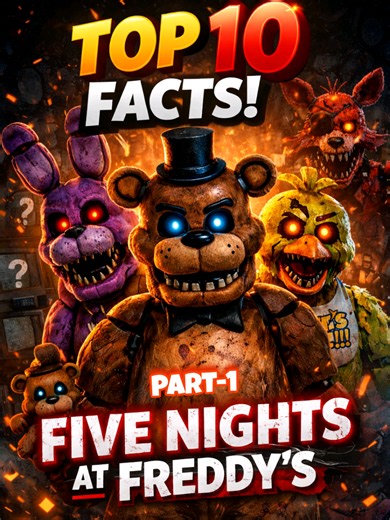 Top 10 Facts-Five Nights At Freddy's (Part-1) #fyp #freddyfazbear #springtrap #williamafton #purpleguy #foxy #bonnie #chica #goldenfreddy #thepuppet #glitchtrap #fnaf #movie