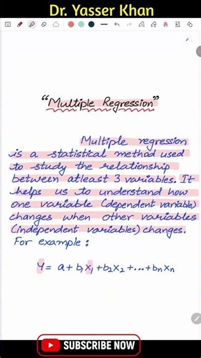 Multiple Regression | Understanding Multiple Regression | Statistics | #dryasserkhan UGC UPSC
