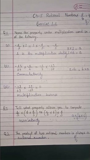 Class 8 Chapter 1 - Rational Number | Exercise 1.1 Class 8th #class8maths #aaolikhe