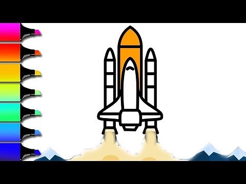 🚀🚀 Space Shuttle 🚀🚀 | Coloring Apollo 11 50th year celebration for toddlers and drawing for kids
