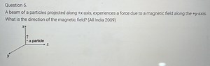 Question 5.A beam of a particles projected along  x-axis, expe... | Filo